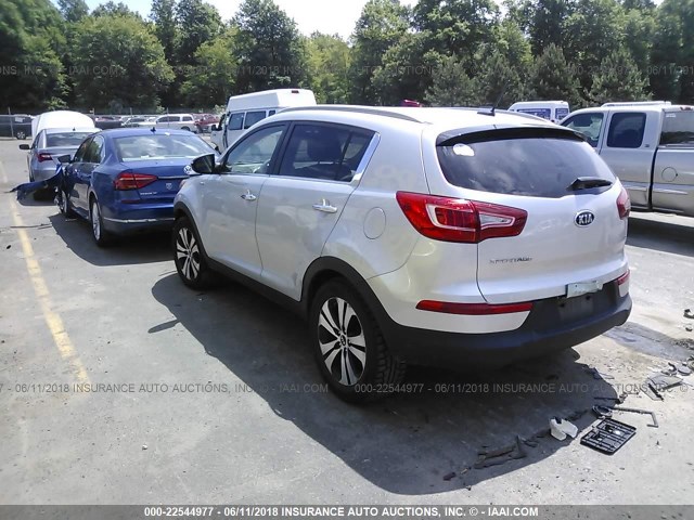 KNDPCCA25B7069493 - 2011 KIA SPORTAGE EX/SX SILVER photo 3