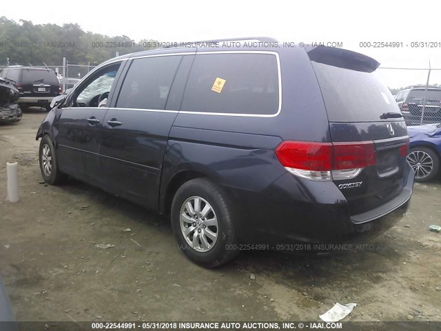 5FNRL38678B094853 - 2008 HONDA ODYSSEY EXL BLUE photo 3