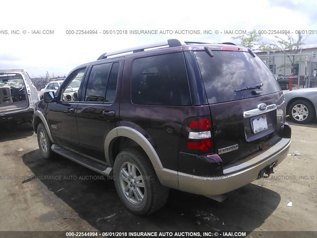 1FMEU64E86UB39762 - 2006 FORD EXPLORER EDDIE BAUER BURGUNDY photo 3