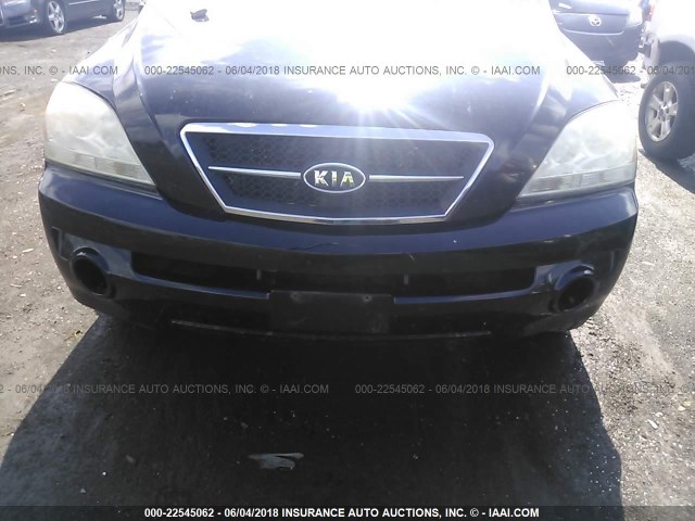 KNDJC733365600257 - 2006 KIA SORENTO EX/LX BLACK photo 6