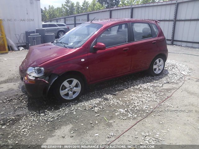 KL1TD66668B083067 - 2008 CHEVROLET AVEO LS RED photo 2