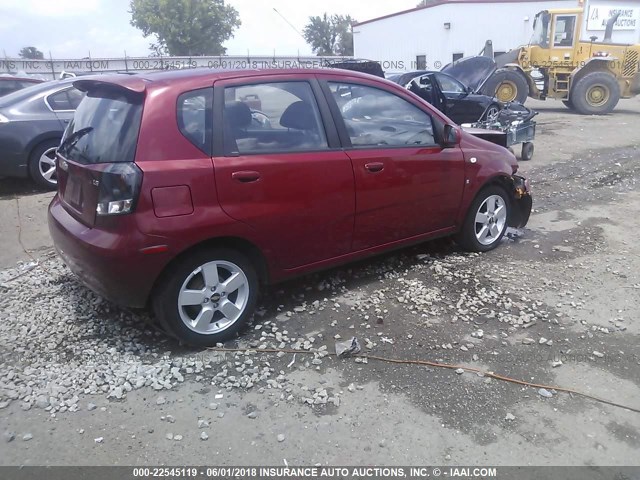 KL1TD66668B083067 - 2008 CHEVROLET AVEO LS RED photo 4