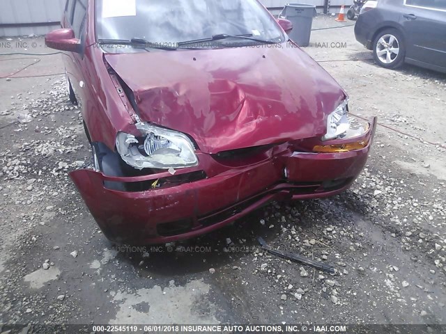 KL1TD66668B083067 - 2008 CHEVROLET AVEO LS RED photo 6