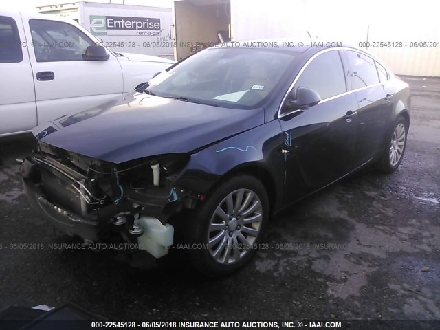 W04GN5EC1B1113429 - 2011 BUICK REGAL CXL BLACK photo 2