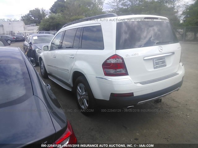 4JGBF71E38A378986 - 2008 MERCEDES-BENZ GL 450 4MATIC WHITE photo 3