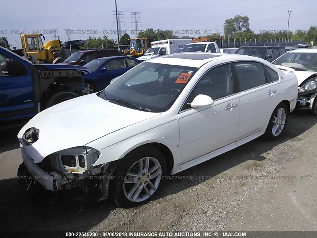 2G1WU57M091214291 - 2009 CHEVROLET IMPALA LTZ WHITE photo 2