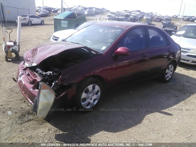 KNAFE121565346576 - 2006 KIA NEW SPECTRA LX/EX MAROON photo 2