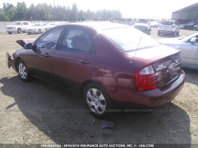 KNAFE121565346576 - 2006 KIA NEW SPECTRA LX/EX MAROON photo 3