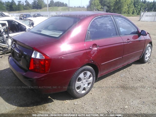 KNAFE121565346576 - 2006 KIA NEW SPECTRA LX/EX MAROON photo 4