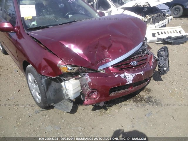 KNAFE121565346576 - 2006 KIA NEW SPECTRA LX/EX MAROON photo 6