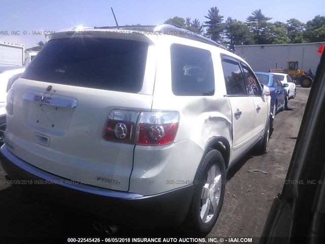 1GKEV33777J124714 - 2007 GMC ACADIA SLT-2 WHITE photo 4