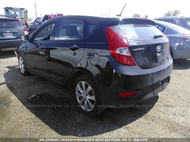 KMHCU5AE5DU104423 - 2013 HYUNDAI ACCENT GLS/SE BLACK photo 3