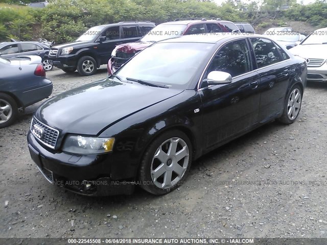 WAUPL68EX4A181209 - 2004 AUDI S4 BLACK photo 2