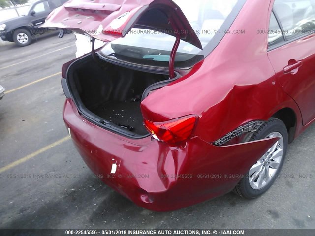 1NXBU40EX9Z072938 - 2009 TOYOTA COROLLA S/LE/XLE RED photo 6