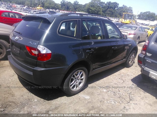 WBXPA73444WC42639 - 2004 BMW X3 2.5I BLACK photo 4