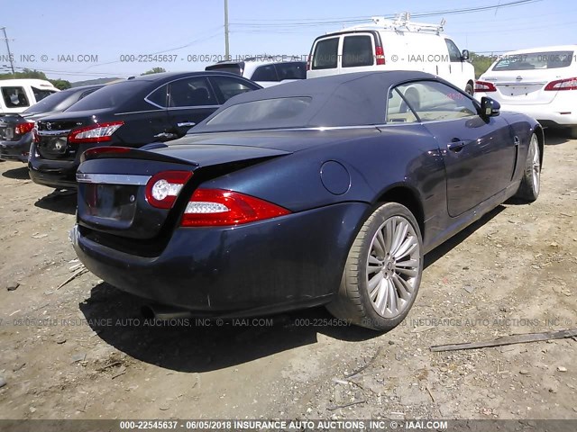 SAJWA4GB6BLB39108 - 2011 JAGUAR XK BLUE photo 4