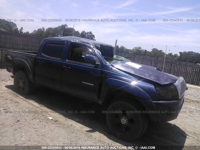 3TMLU42N05M002465 - 2005 TOYOTA TACOMA DOUBLE CAB BLUE photo 1