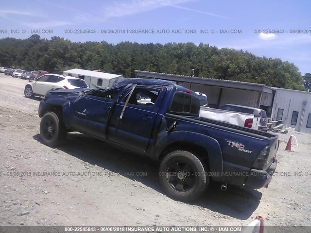 3TMLU42N05M002465 - 2005 TOYOTA TACOMA DOUBLE CAB BLUE photo 3