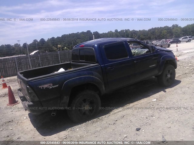 3TMLU42N05M002465 - 2005 TOYOTA TACOMA DOUBLE CAB BLUE photo 4