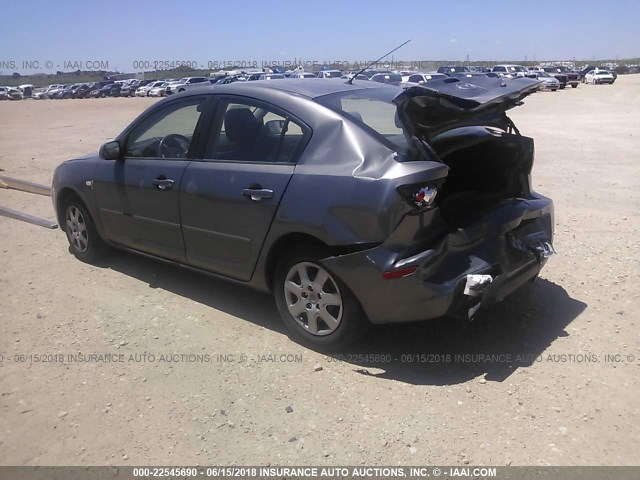 JM1BK12F081792439 - 2008 MAZDA 3 I GRAY photo 3