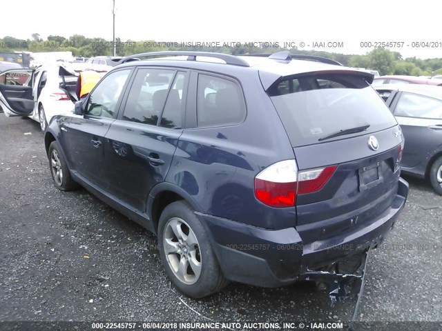 WBXPC93467WF27286 - 2007 BMW X3 3.0SI Dark Brown photo 3