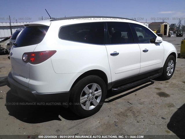 1GNKRGED0BJ168034 - 2011 CHEVROLET TRAVERSE LT WHITE photo 4