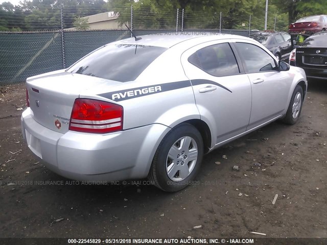 1B3CC4FB0AN174659 - 2010 DODGE AVENGER SXT SILVER photo 4