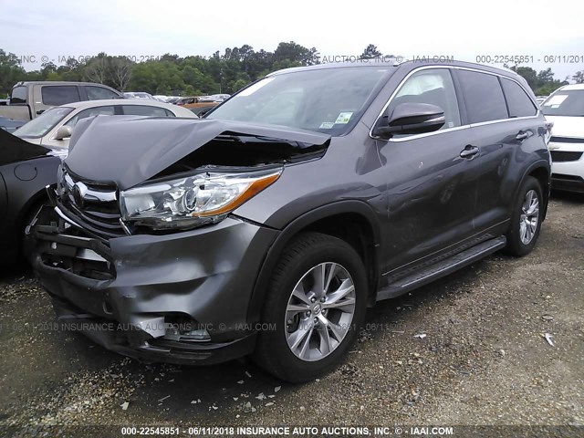 5TDKKRFH0FS042985 - 2015 TOYOTA HIGHLANDER XLE ყავისფერი ფოტო 2