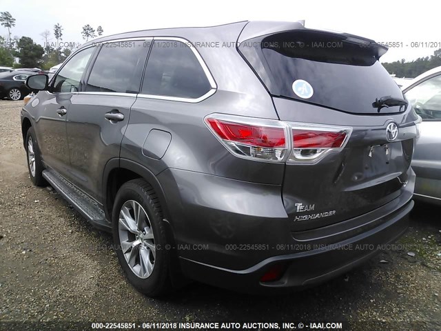 5TDKKRFH0FS042985 - 2015 TOYOTA HIGHLANDER XLE ყავისფერი ფოტო 3