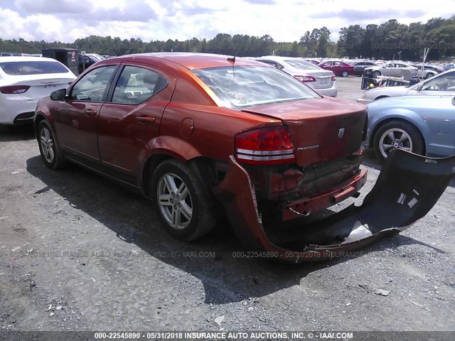 1B3LC56K78N172388 - 2008 DODGE AVENGER SXT ORANGE photo 3