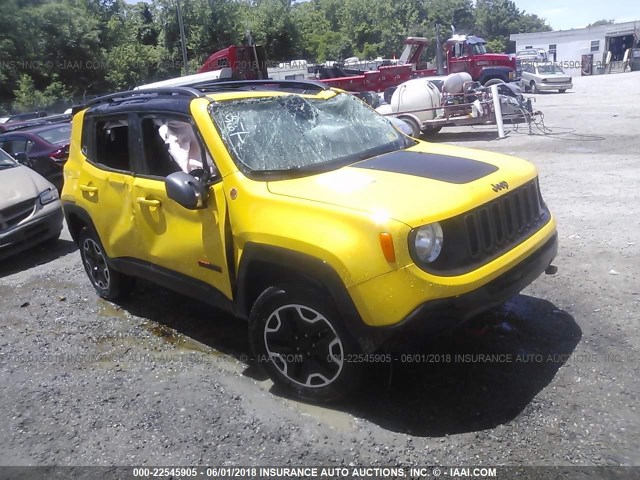 ZACCJBCT7GPD47910 - 2016 JEEP RENEGADE TRAILHAWK YELLOW photo 1