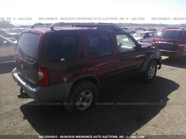 5N1ED28Y24C671072 - 2004 NISSAN XTERRA XE/SE MAROON photo 4