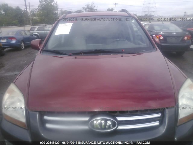 KNDJE723167253625 - 2006 KIA NEW SPORTAGE  RED photo 6