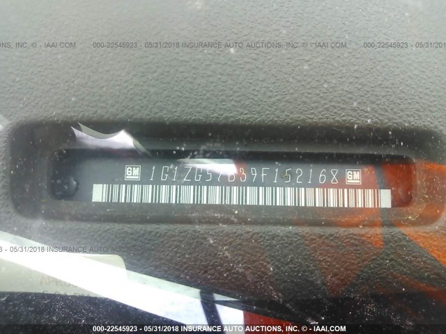 1G1ZG57B39F152168 - 2009 CHEVROLET MALIBU LS BLUE photo 9