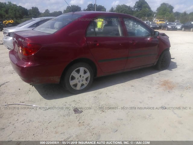 JTDBR32E130035188 - 2003 TOYOTA COROLLA CE/LE RED photo 4