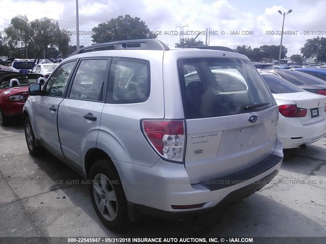 JF2SH6BC4AH915062 - 2010 SUBARU FORESTER XS SILVER photo 3