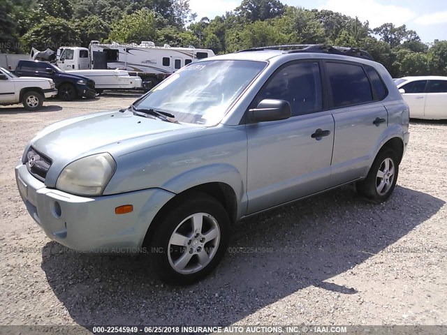 KM8JM12BX5U147371 - 2005 HYUNDAI TUCSON GL Light Blue photo 2