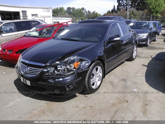 JH4KB16595C010428 - 2005 ACURA RL BLACK photo 2