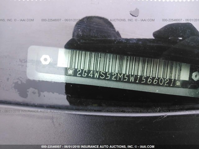 2G4WS52M5W1566021 - 1998 BUICK CENTURY CUSTOM SILVER photo 9