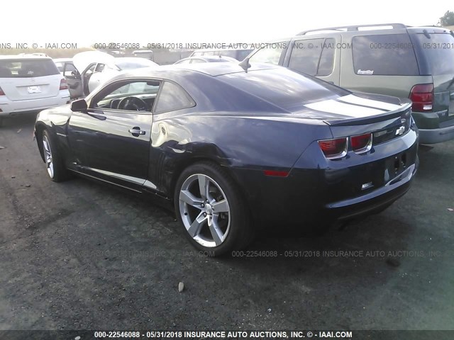 2G1FB1EV6A9170331 - 2010 CHEVROLET CAMARO LT BLUE photo 3