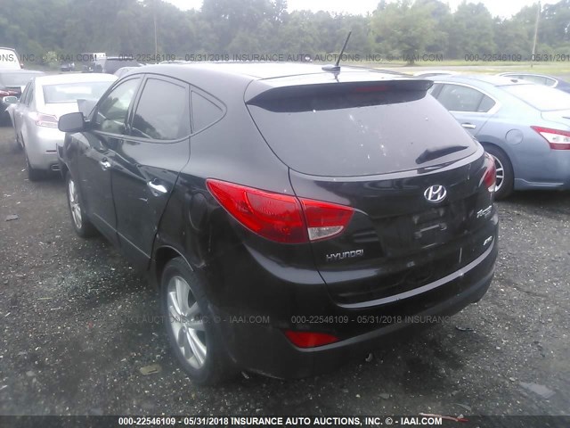 KM8JUCAC1BU243911 - 2011 HYUNDAI TUCSON GLS/LIMITED 黑色 照片 3