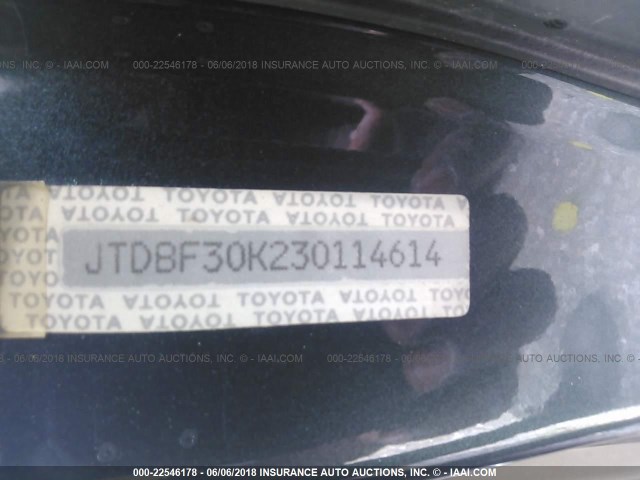 JTDBF30K230114614 - 2003 TOYOTA CAMRY LE/XLE GREEN photo 9