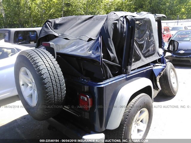 1J4FA29125P365755 - 2005 JEEP WRANGLER / TJ SE BLUE photo 4