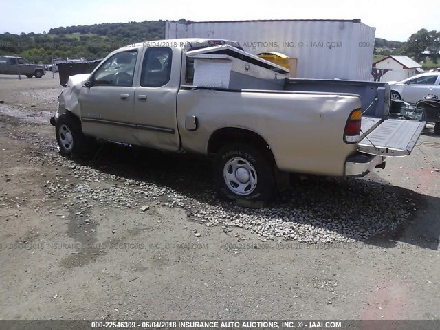 5TBBT44143S354463 - 2003 TOYOTA TUNDRA ACCESS CAB SR5 TAN photo 3