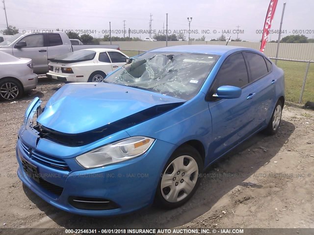 1C3CDFAA9FD331323 - 2015 DODGE DART SE BLUE photo 2