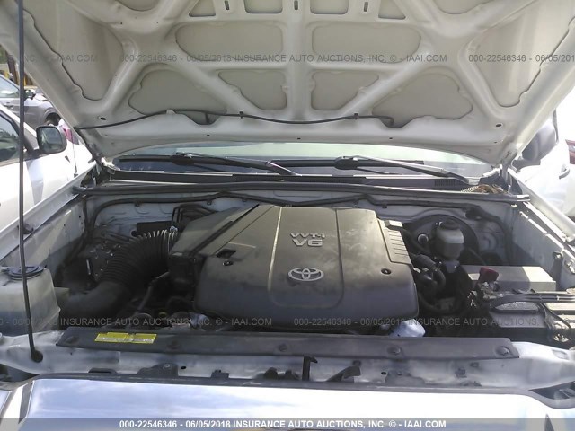 5TETU62N25Z026457 - 2005 TOYOTA TACOMA PRERUNNER ACCESS CAB WHITE photo 10