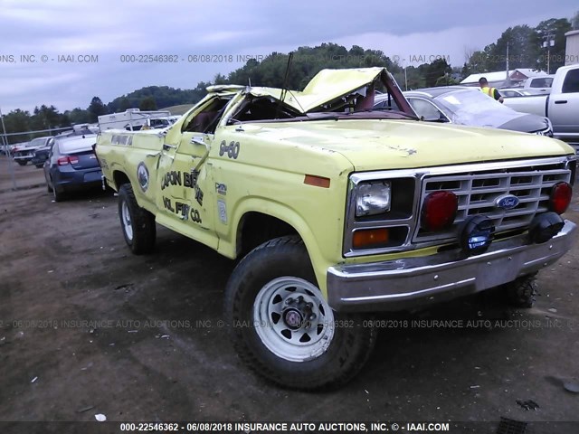 1FTEF26N2GNB41359 - 1986 FORD F250 YELLOW photo 1