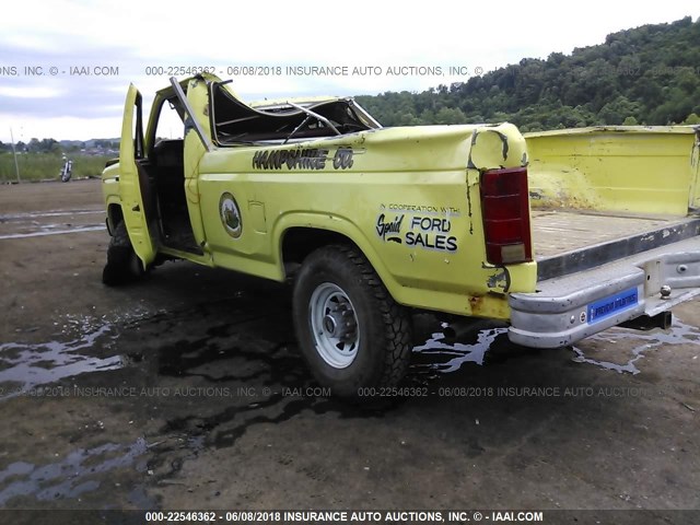 1FTEF26N2GNB41359 - 1986 FORD F250 YELLOW photo 3