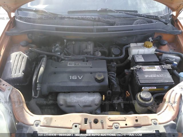 KL1TD56617B118624 - 2007 CHEVROLET AVEO LS ORANGE photo 10