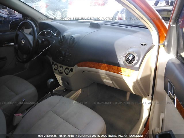 KL1TD56617B118624 - 2007 CHEVROLET AVEO LS ORANGE photo 5